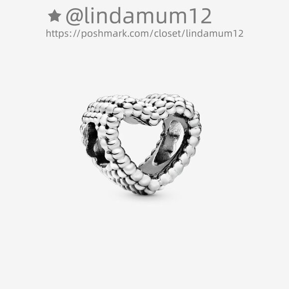 Pandora Beaded Open Heart Charm - Picture 1 of 5